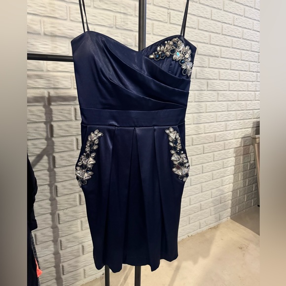 B. Smart Dresses & Skirts - B. Smart Navy Beaded Strapless Dress with Pockets Size 11/12